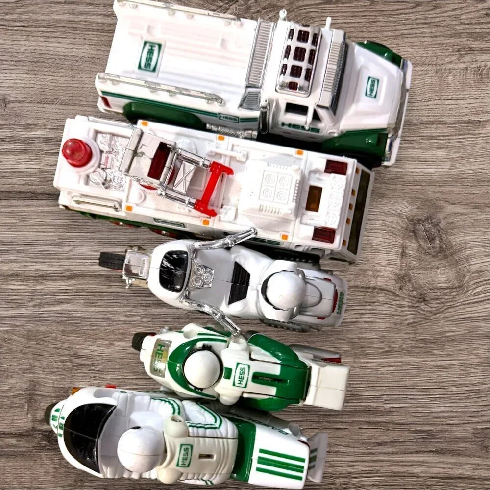 HESS Mini Vehicle Fleet Lot 1998 2004 2007 Motorcycle Fire Fuel Truck